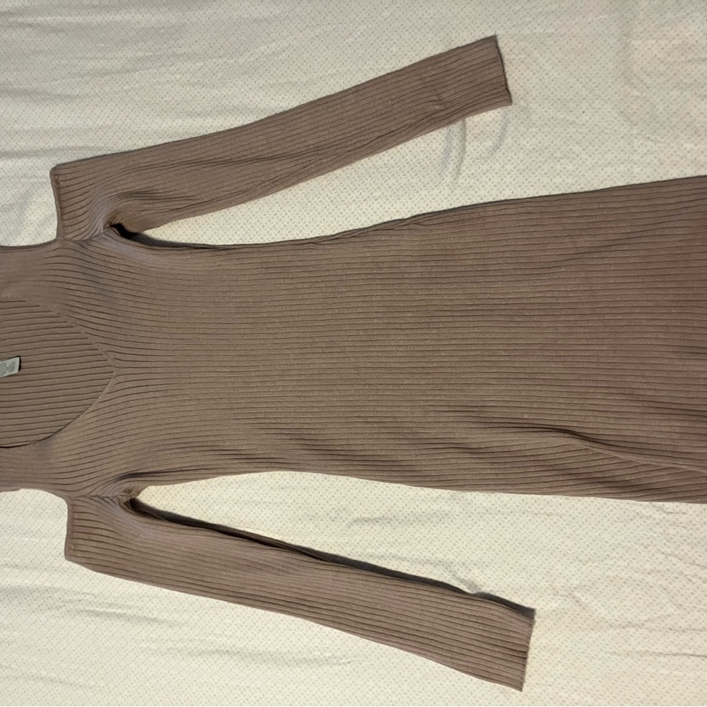 Charlotte Russe Taupe Long Sleeve Dress